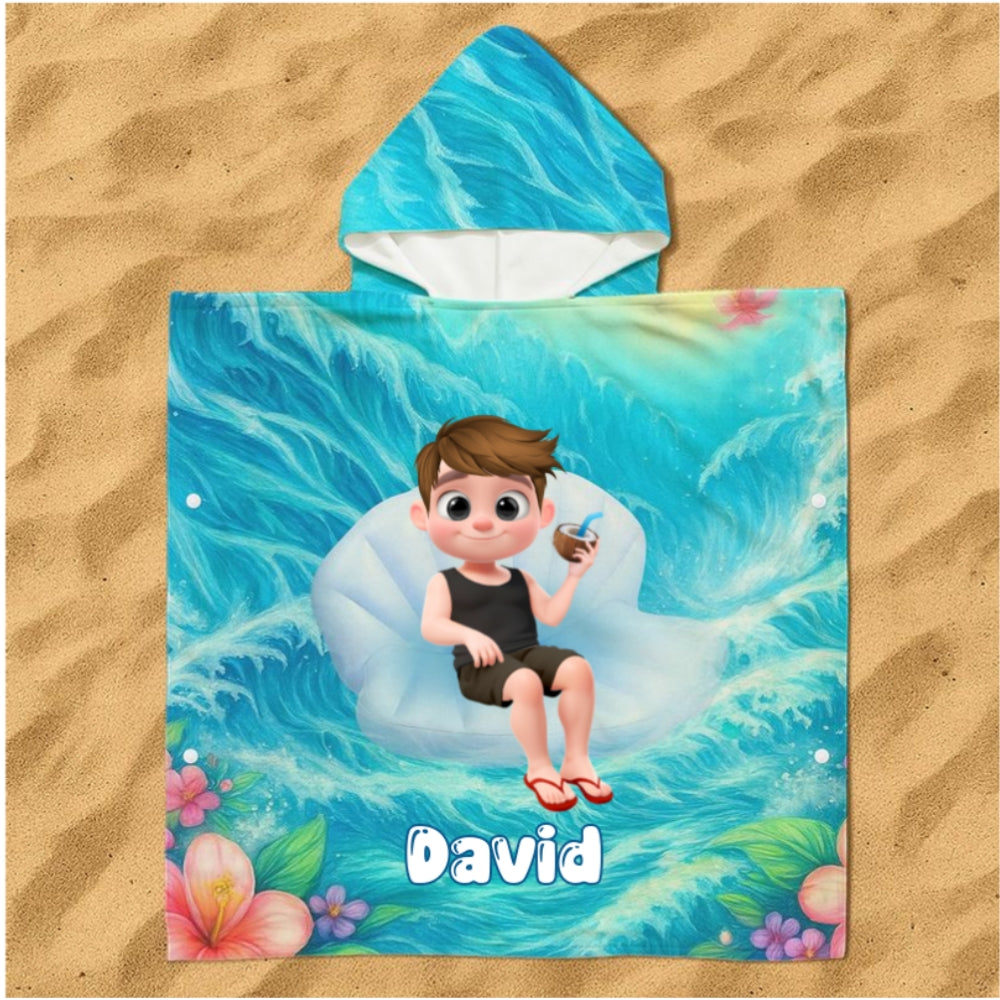 My Forever Love - Personalized Custom Hooded Beach Towel