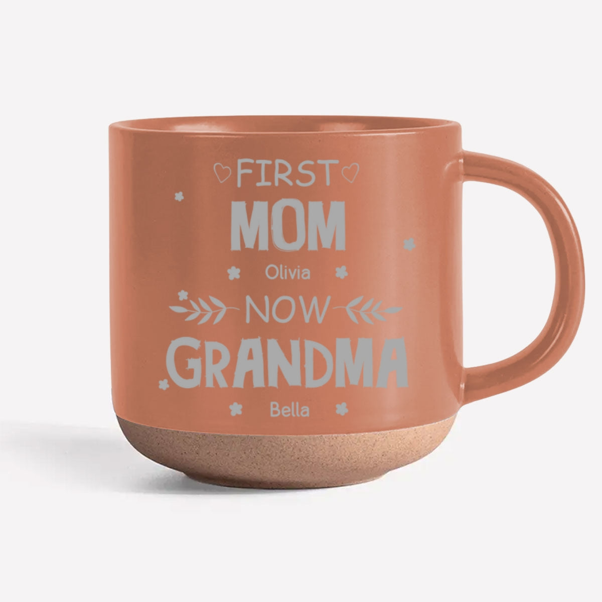 First Mom Now Grandma - Personalized Custom Engraved Pottery Mug