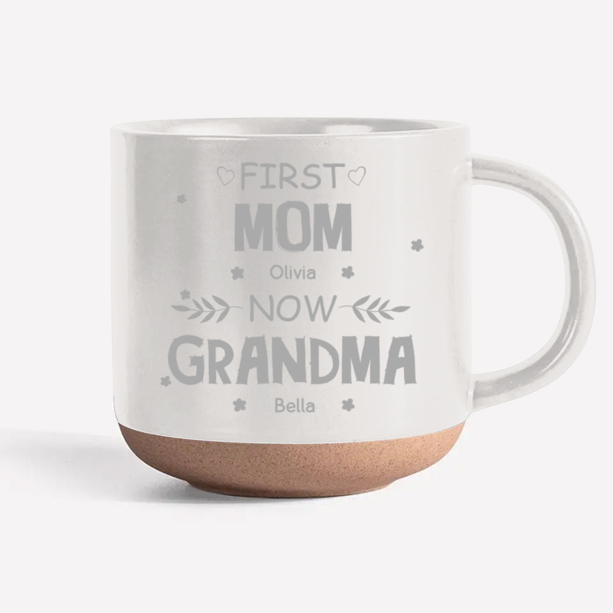 First Mom Now Grandma - Personalized Custom Engraved Pottery Mug