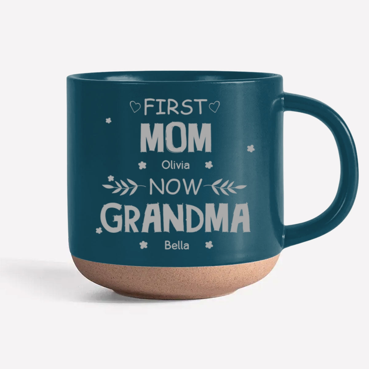 First Mom Now Grandma - Personalized Custom Engraved Pottery Mug