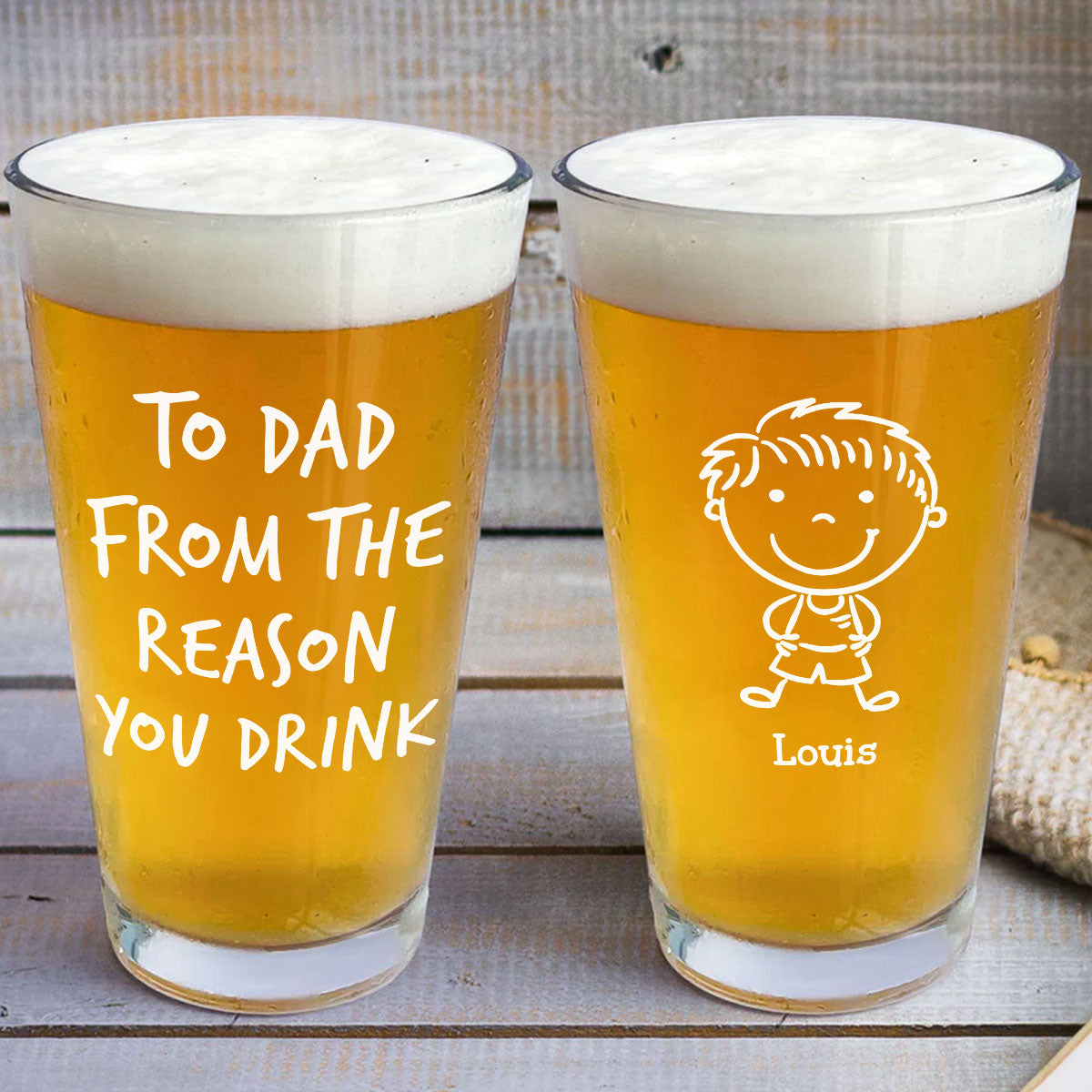 From The Reasons Your Drink  - Personalized Custom Beer Glass