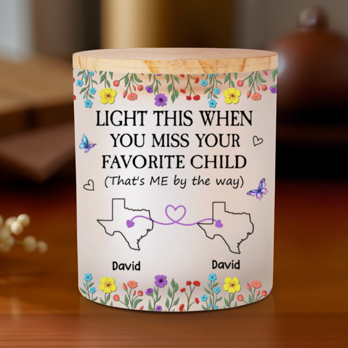 Light This When You Miss Your Favorite Child - Personalized Custom Glass Jar With LED Candle