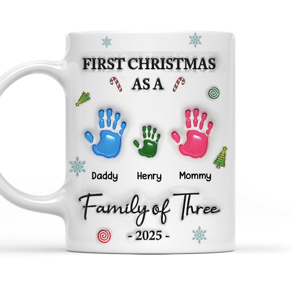 First Christmas Family - Personalized Custom 3D Inflated Effect Mug