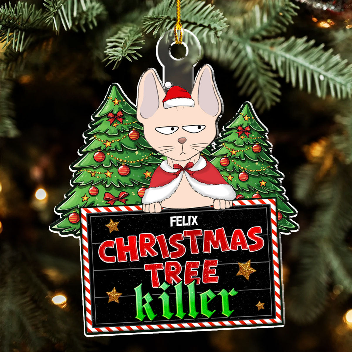 Christmas Tree Killer - Personalized Custom Acrylic Ornament