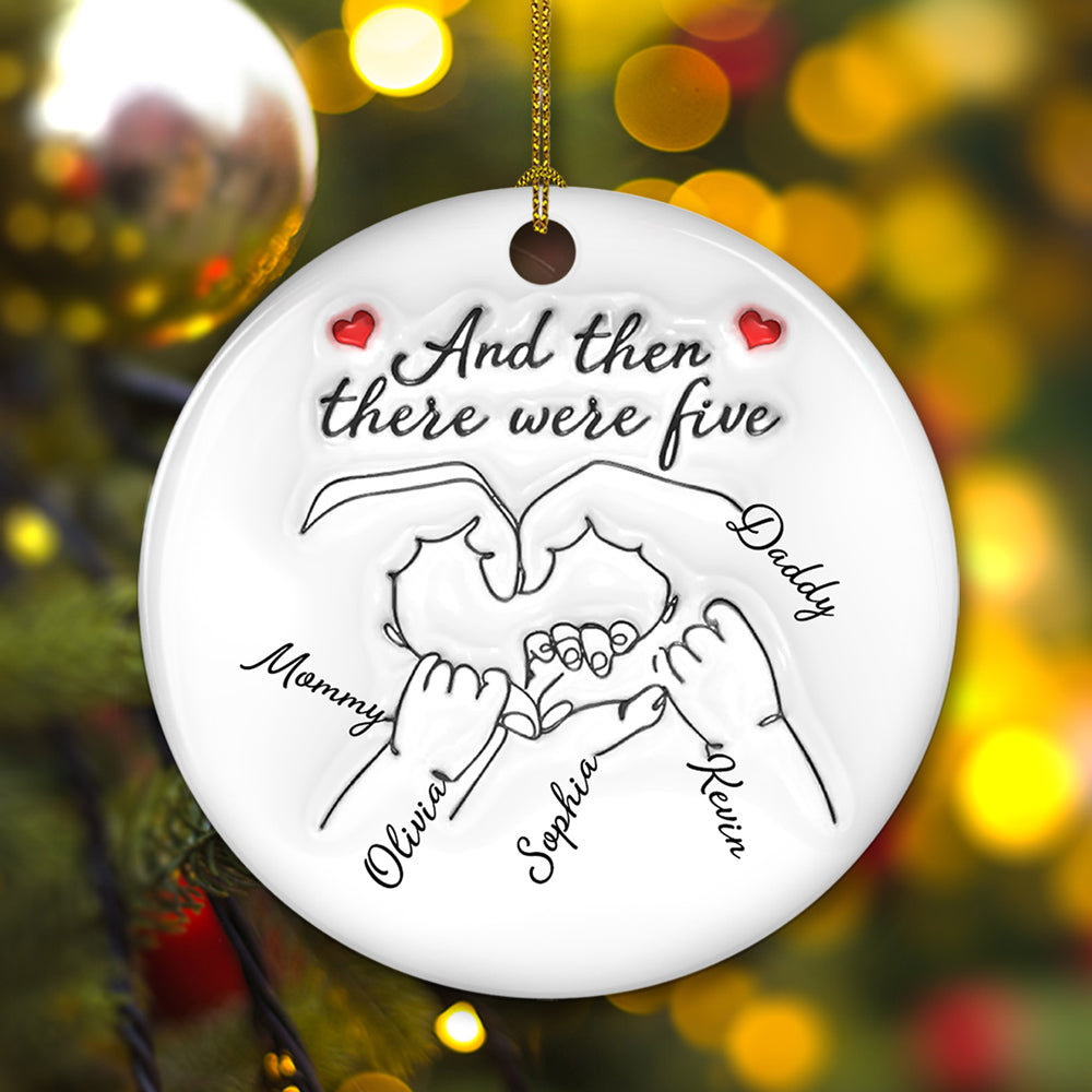 And Then There Were Three - Personalized Custom 3D Inflated Effect Ceramic Ornament