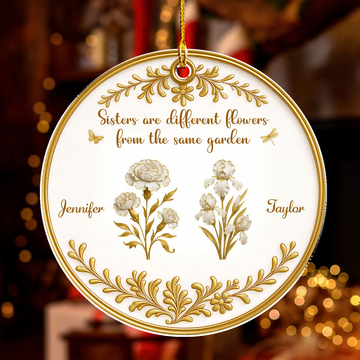 Lovely Flowers - Personalized Custom Acrylic Ornament