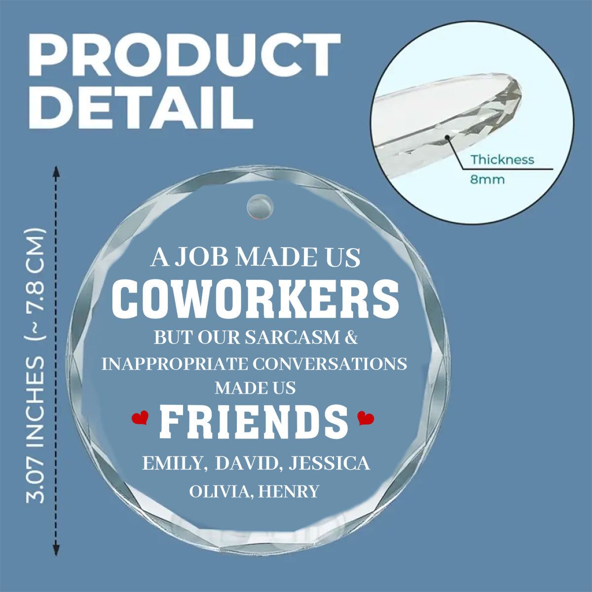 Made Us Friends - Personalized Custom Glass Ornament