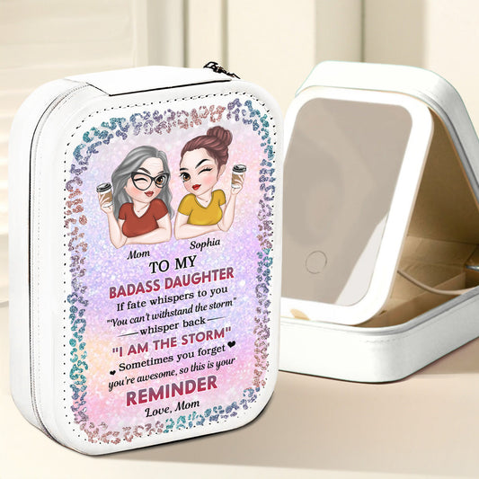 My Brave Granddaughter - Personalized Custom Jewelry Box With LED Mirror