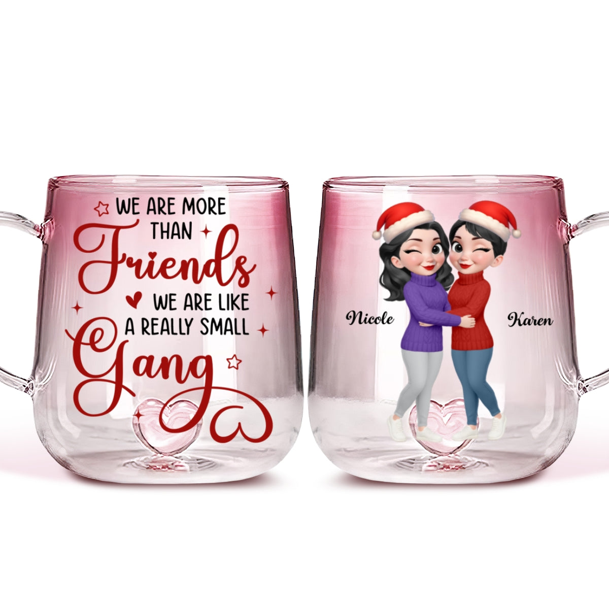 Partners In Laughter And Crime - Personalized Custom Pink Gradient Glass Mug