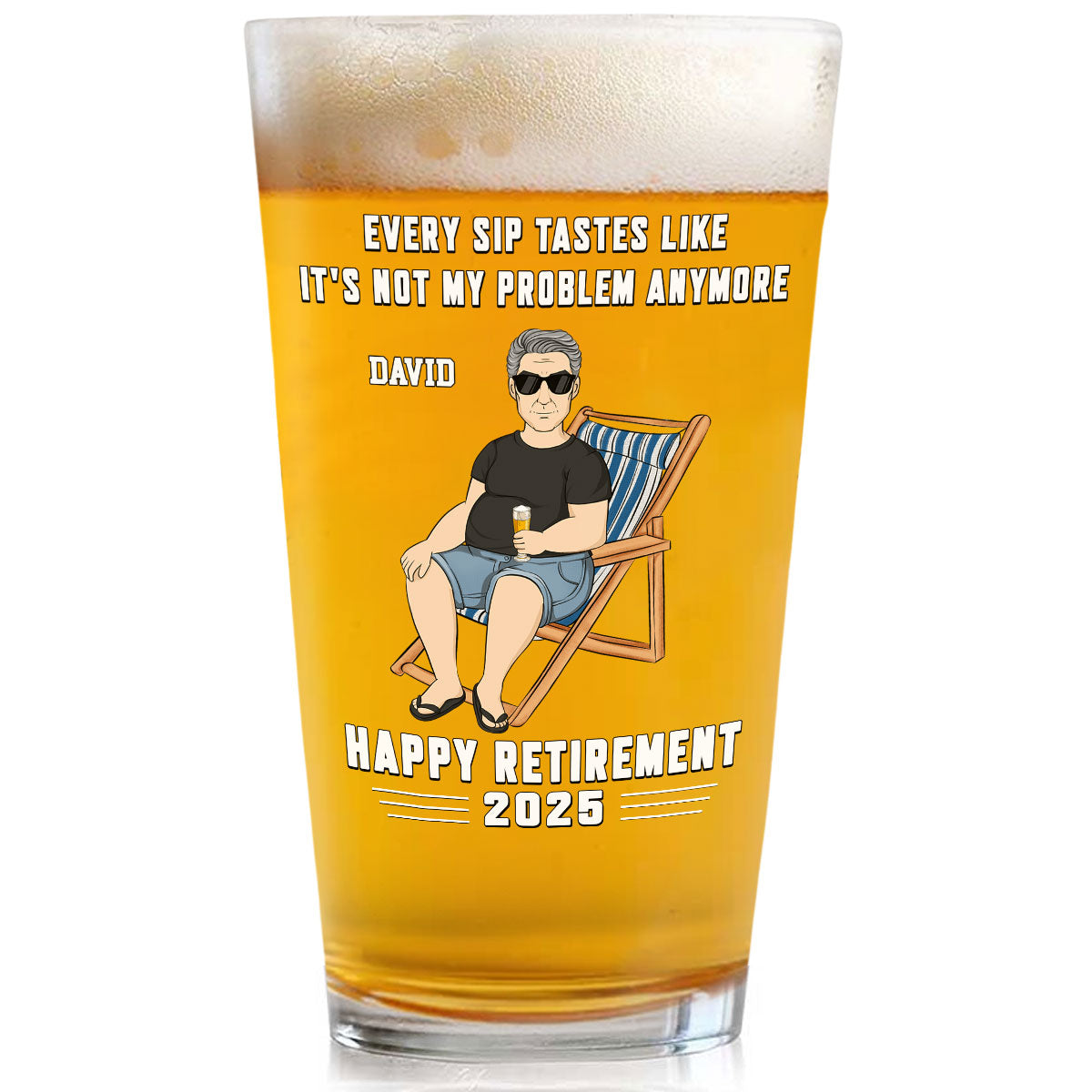 Not My Problem Anymore - Personalized Custom Beer Glass