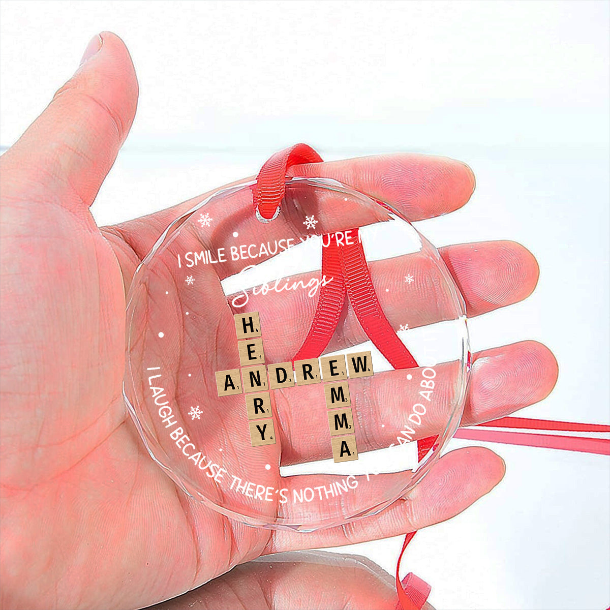 My Siblings - Personalized Custom Glass Ornament