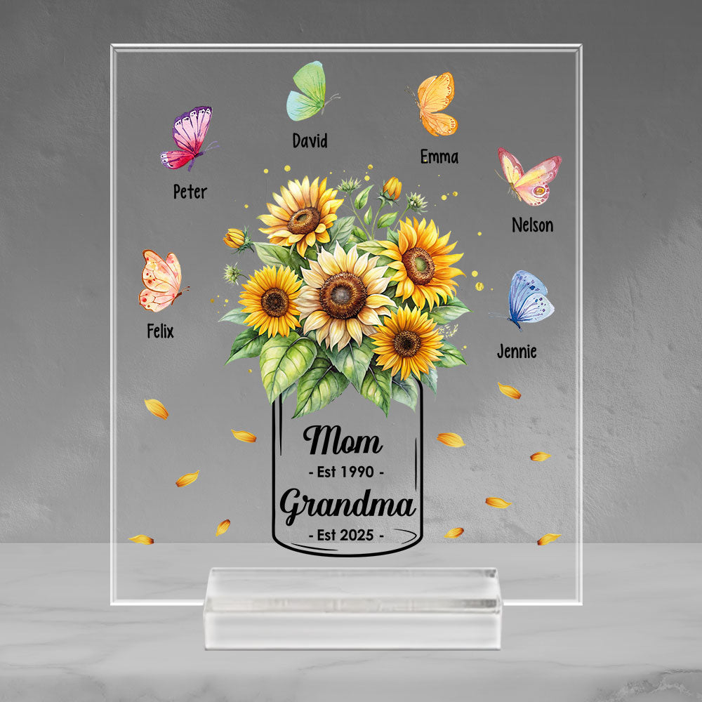 Butterfly Of Love - Personalized Custom Acrylic Plaque With Base