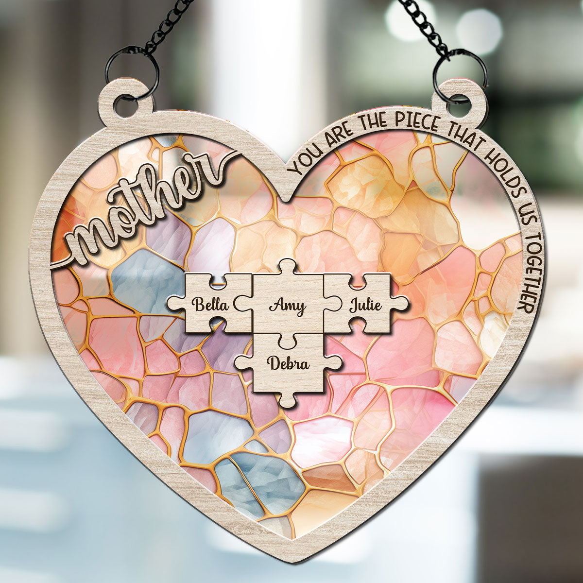 Mom Hold Family Together - Personalized Custom Suncatcher