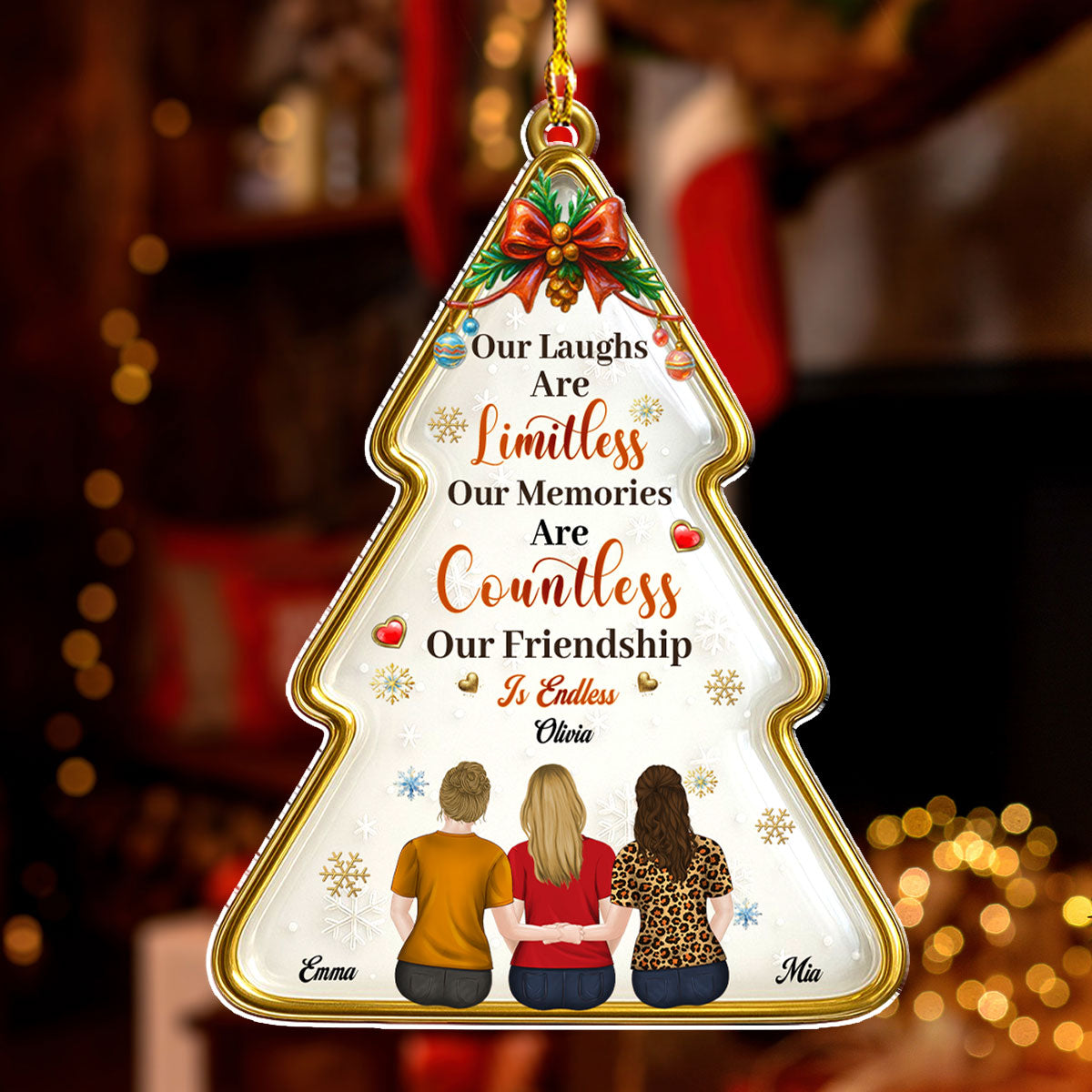 Endless Friendship - Personalized Custom Acrylic Ornament