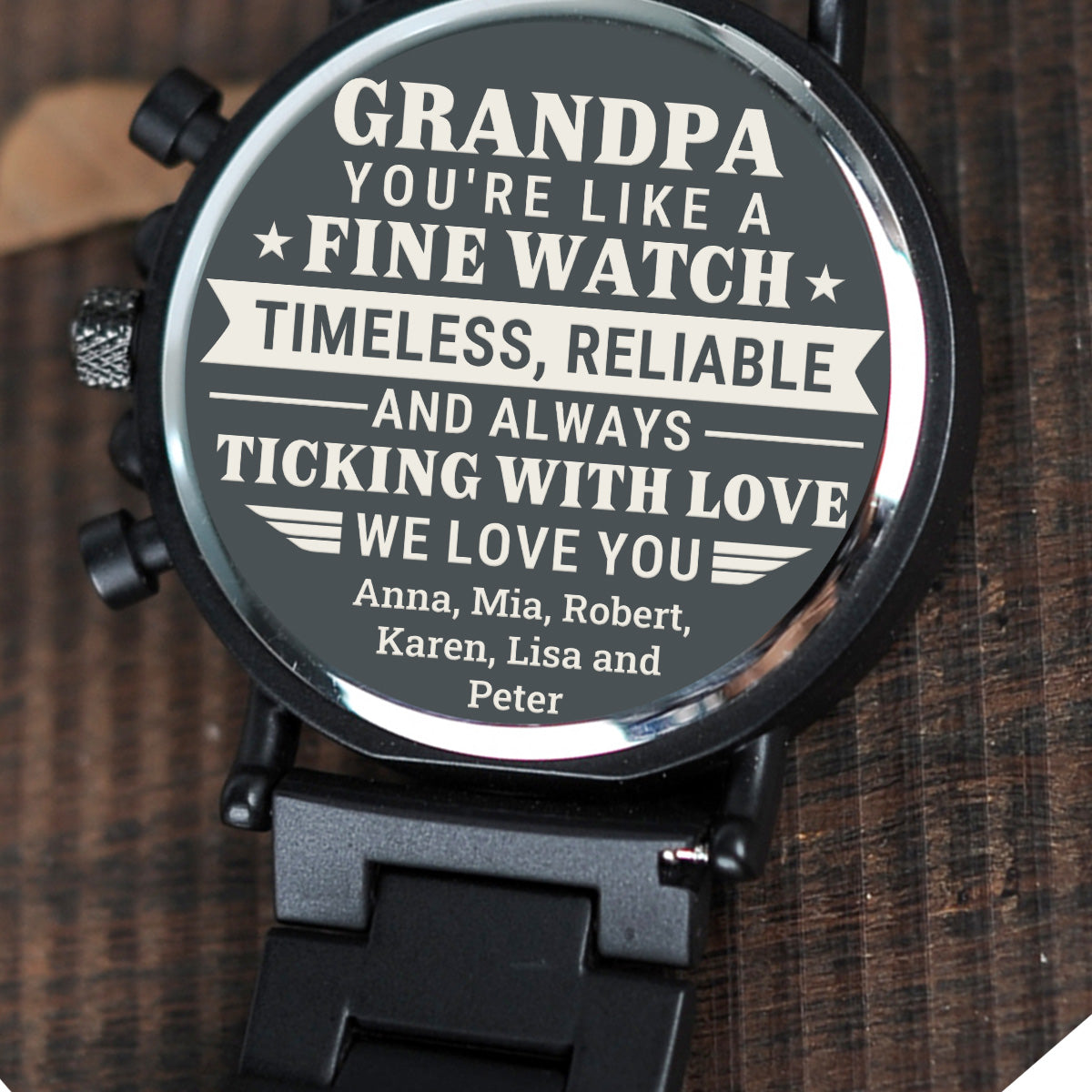 Ticking With Love - Personalized Engraved Wooden Watches GQ026