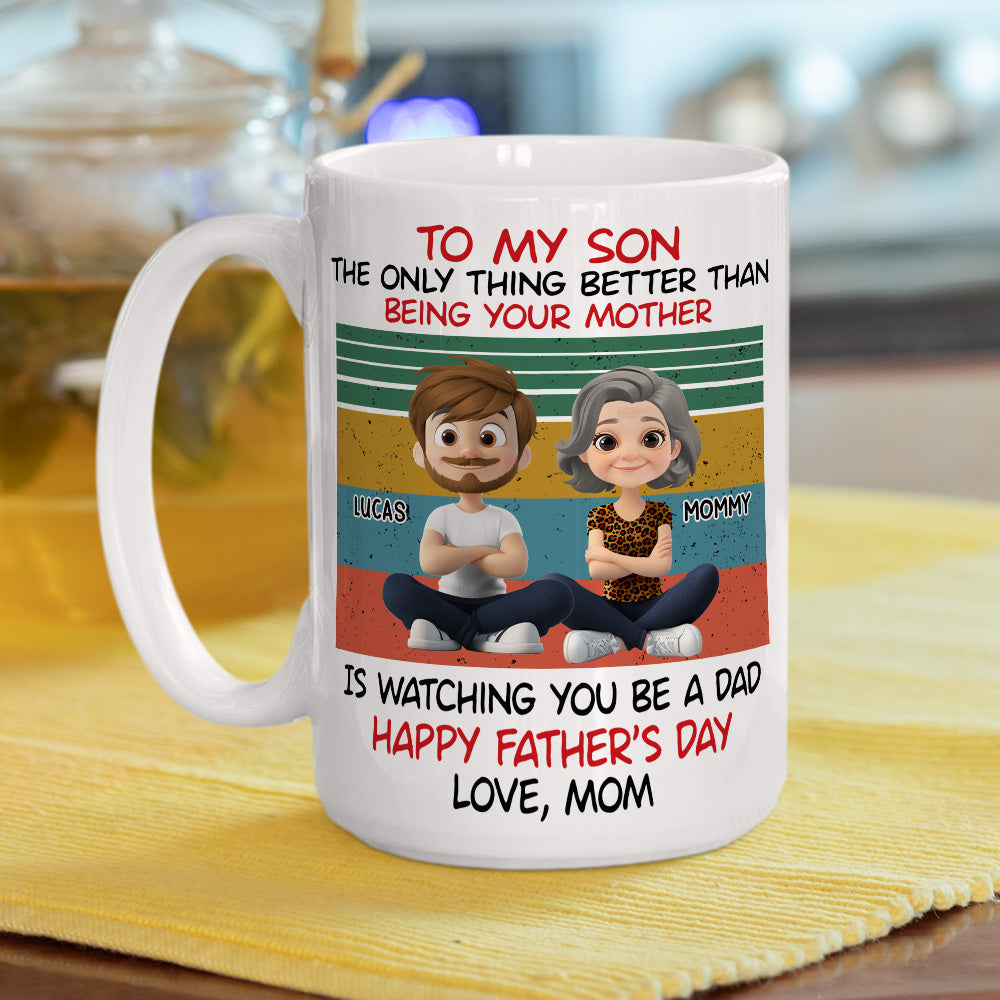 Awesome Son Better Dad - Personalized Custom Coffee Mug