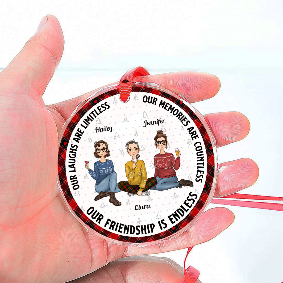 Our Friendship Is Endless Ver 2 - Personalized Custom Glass Ornament