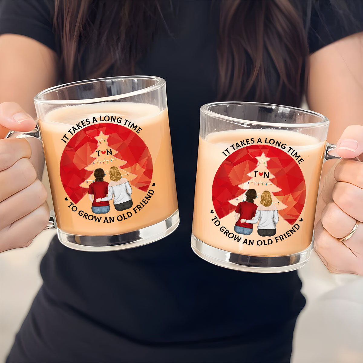 Friendship Grows Over Time - Personalized Custom Glass Mug