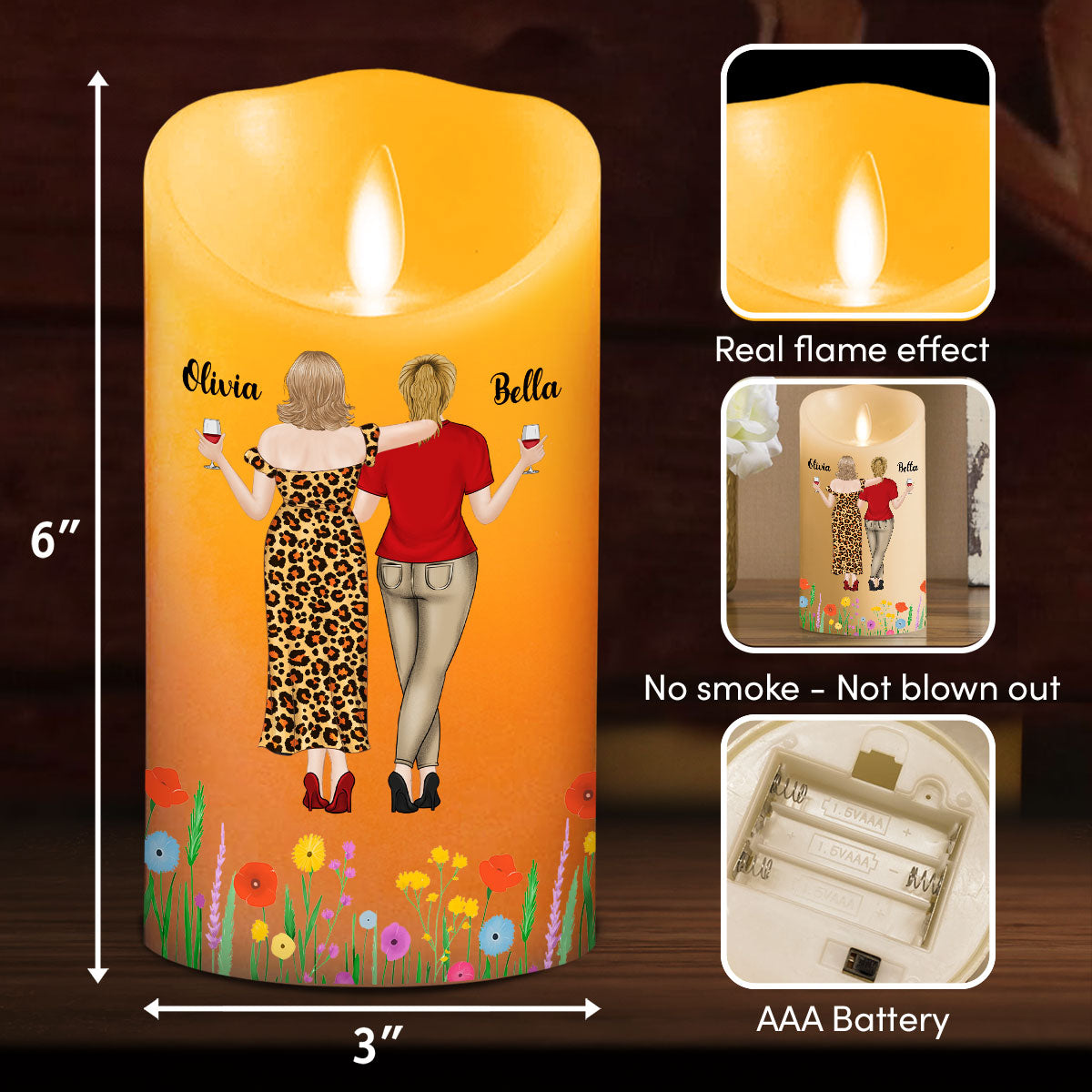 Good Times Better With Friends - Personalized Custom LED Candle