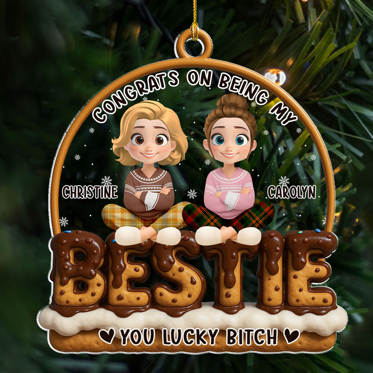 Bestie Beautiful Smore - Personalized Custom Acrylic Ornament