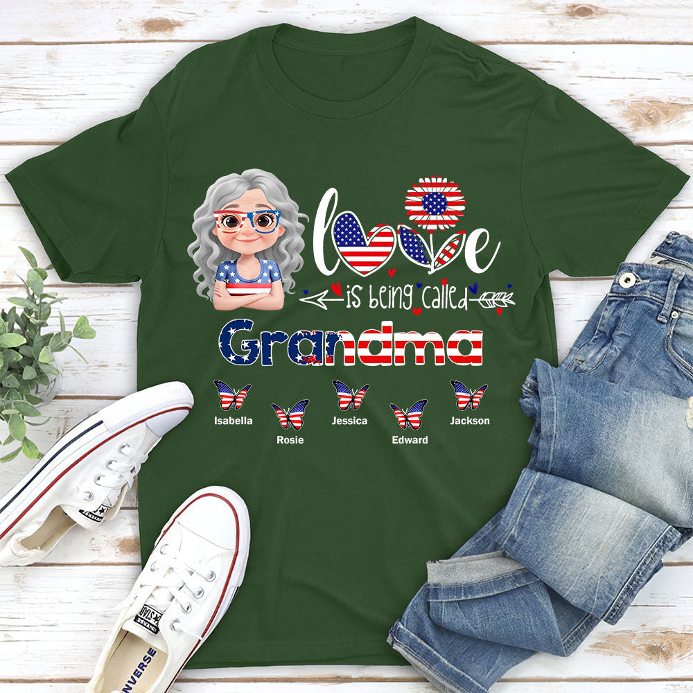 Stars And Stripes Grandma Love - Personalized Custom Shirt