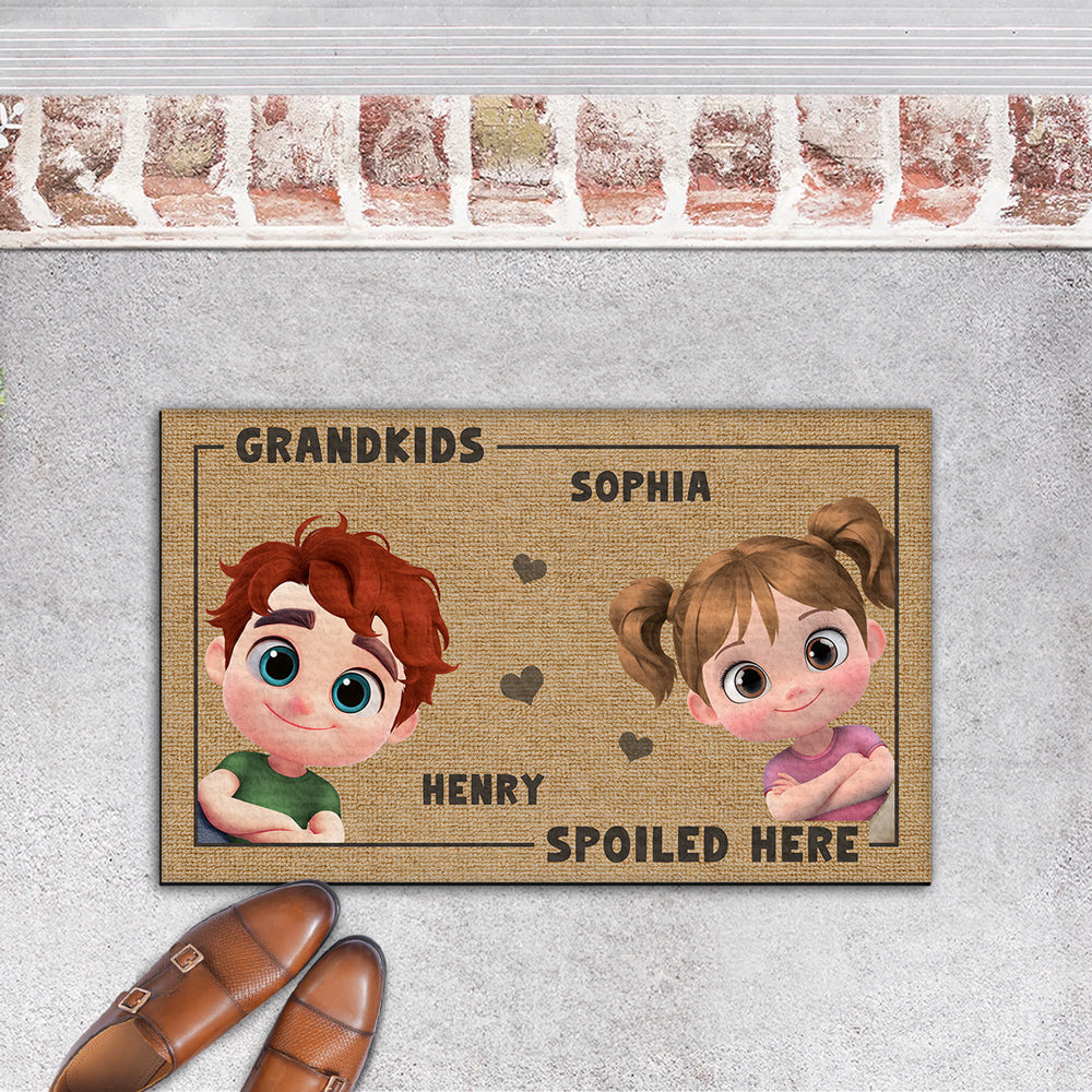 Grandkids Spoiled Here - Personalized Custom Doormat