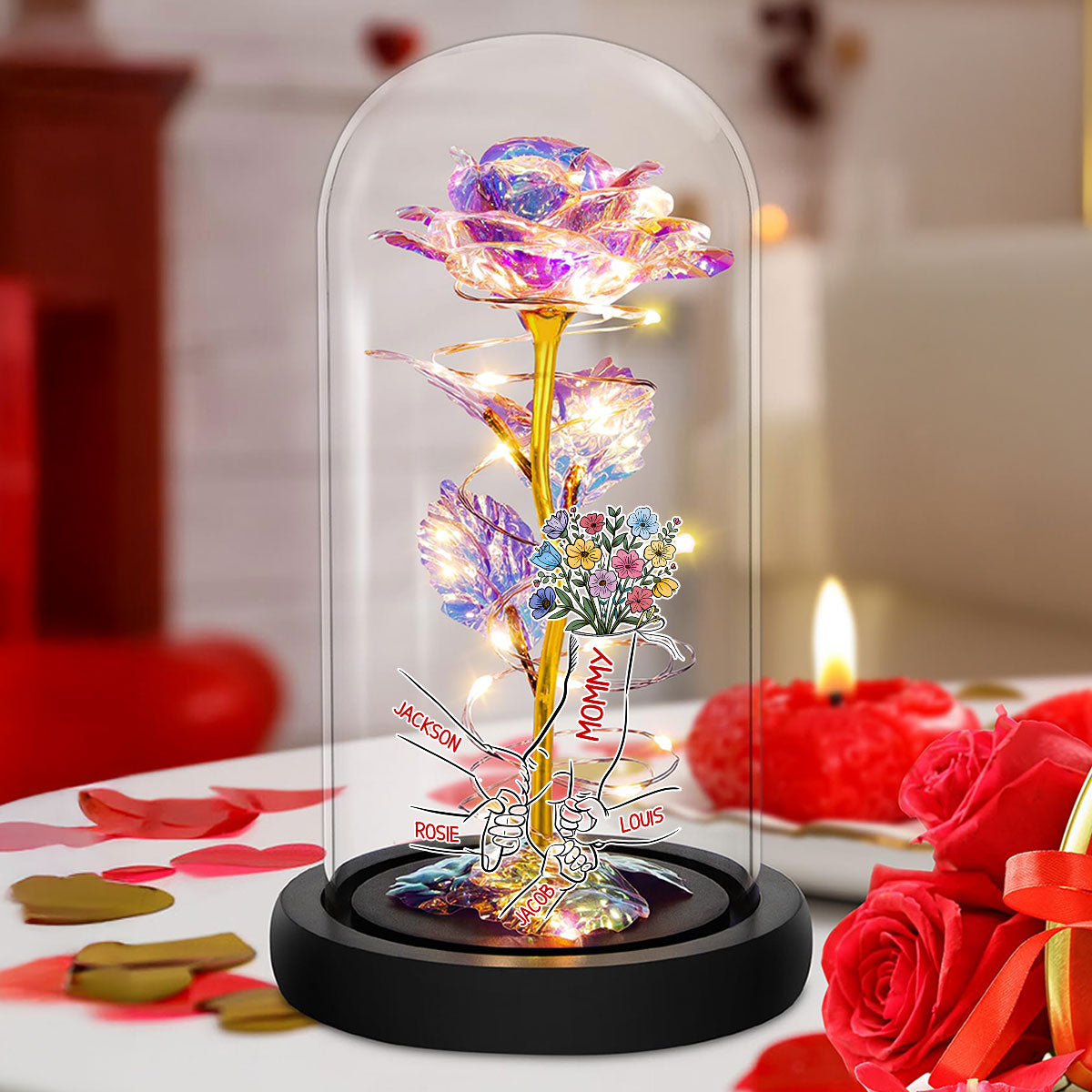 Hold My Hand - Personalized Custom Sparkly Rose