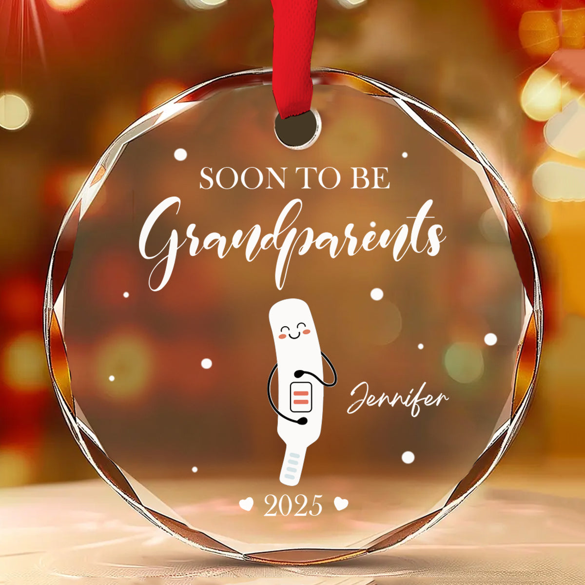 Pregnancy Announcement - Personalized Custom Glass Ornament