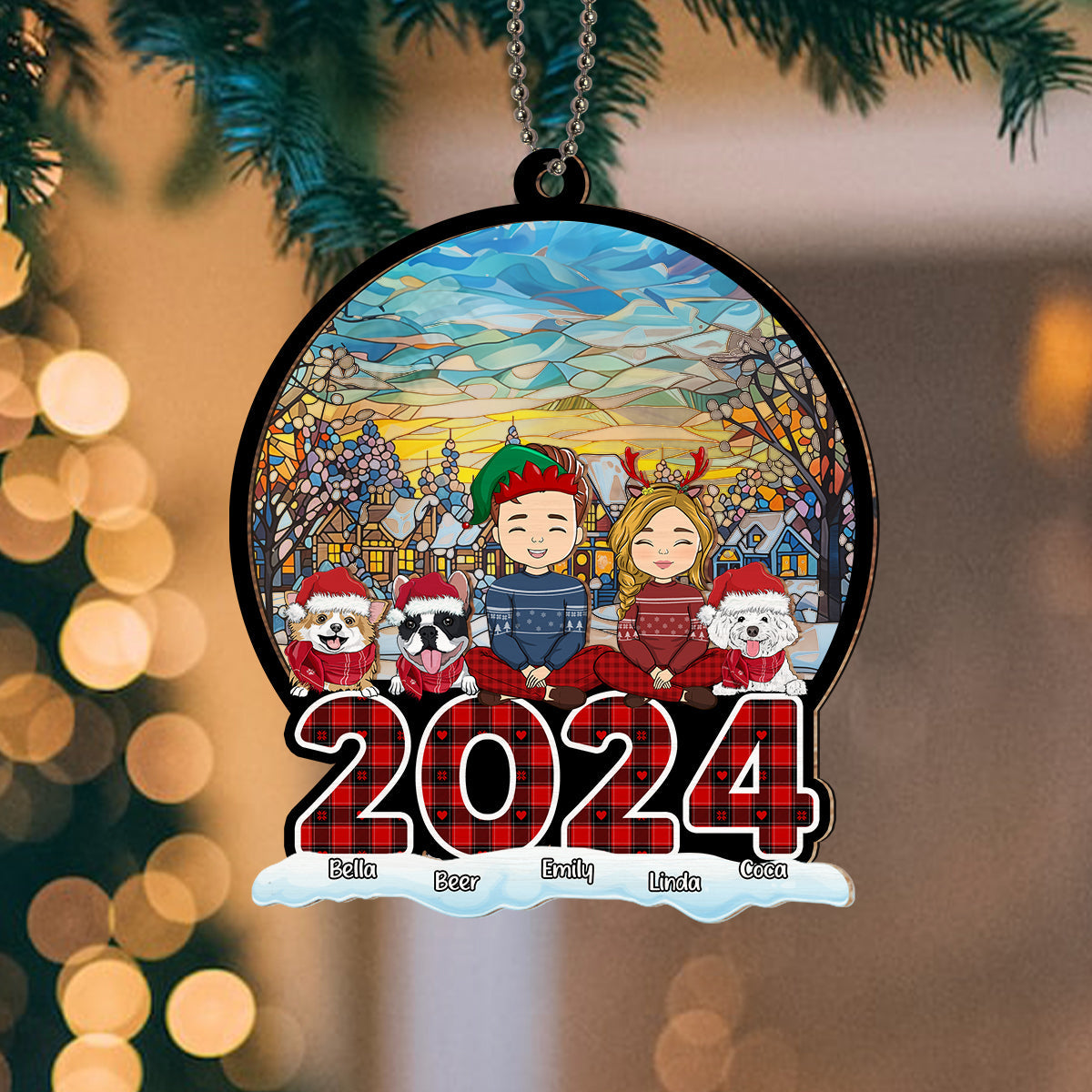 Family Squad - Personalized Custom Suncatcher Ornament