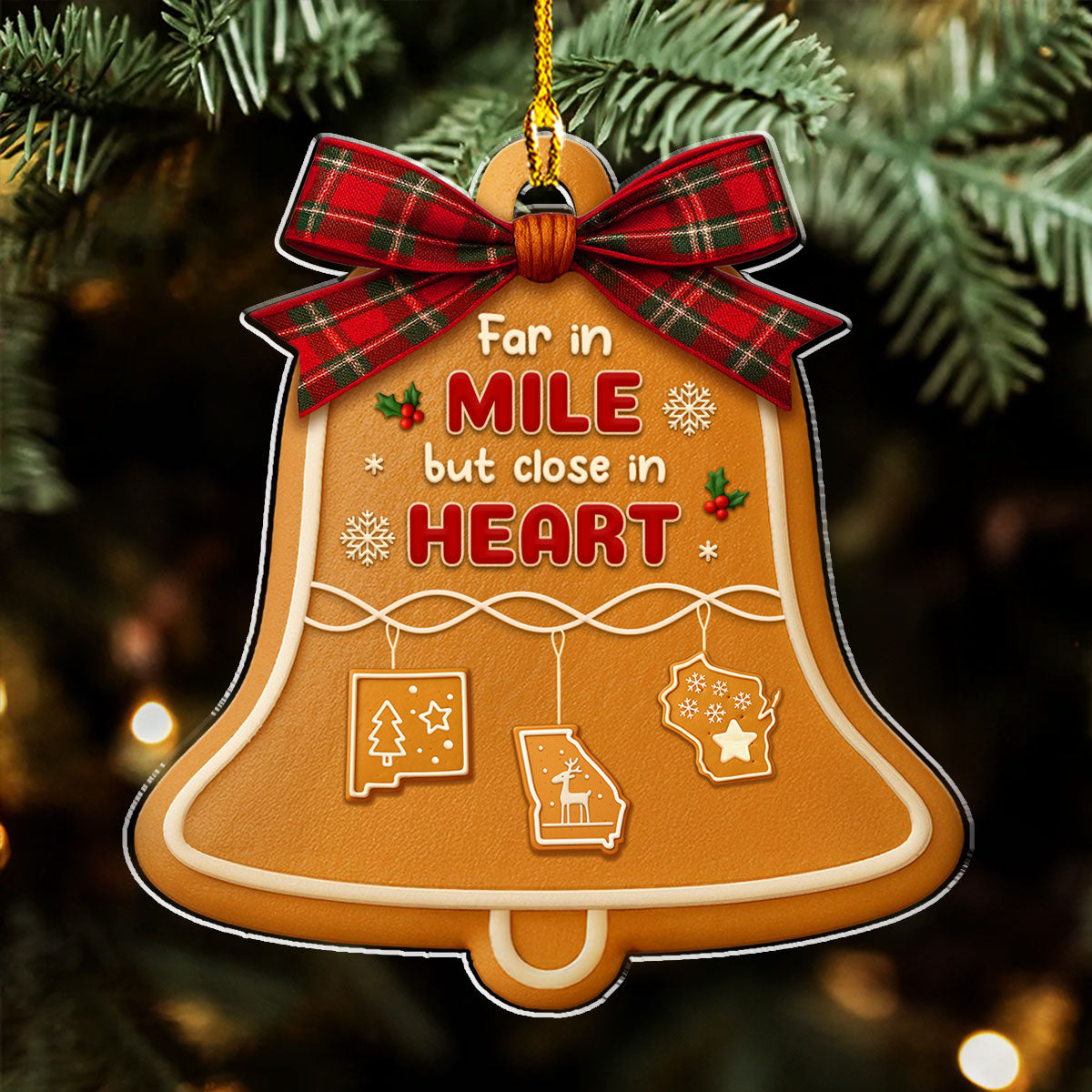 Love Erases The Long Distance - Personalized Custom Acrylic Ornament