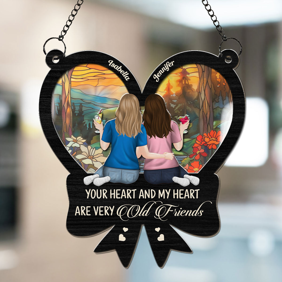 Your Heart And My Heart Are Very Old Friends - Personalized Custom Suncatcher