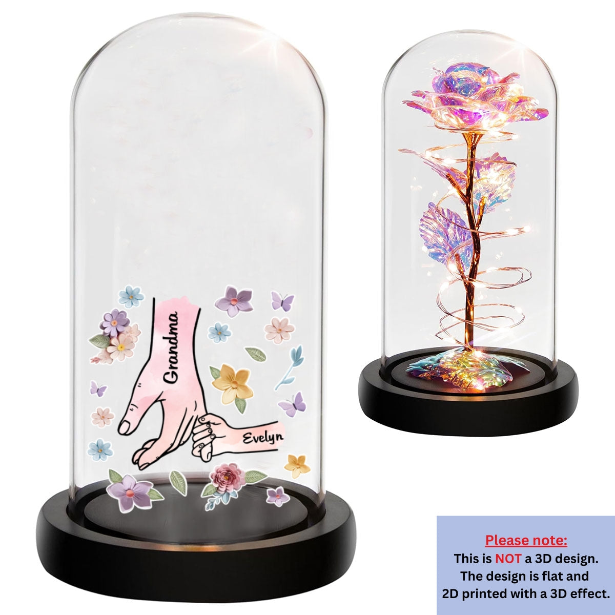 Mom You Hold My Hand Also My Heart - Personalized Custom Sparkly Rose