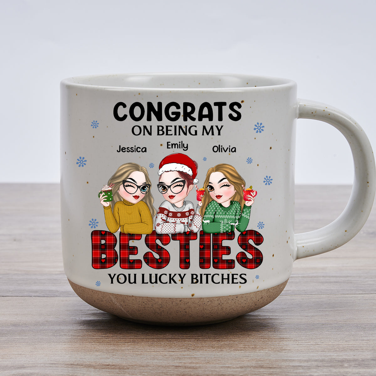 Congrats On Being My Bestie Christmas - Personalized Custom Pottery Mug