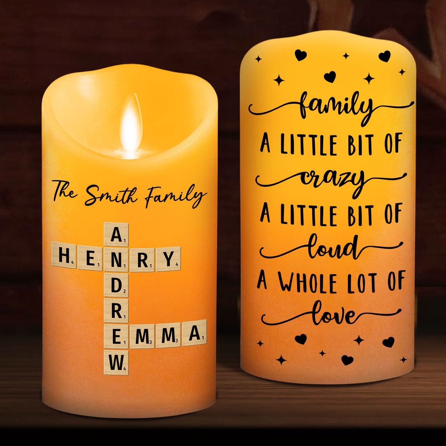 Family A Whole Lot Of Love  - Personalized Custom LED Candle