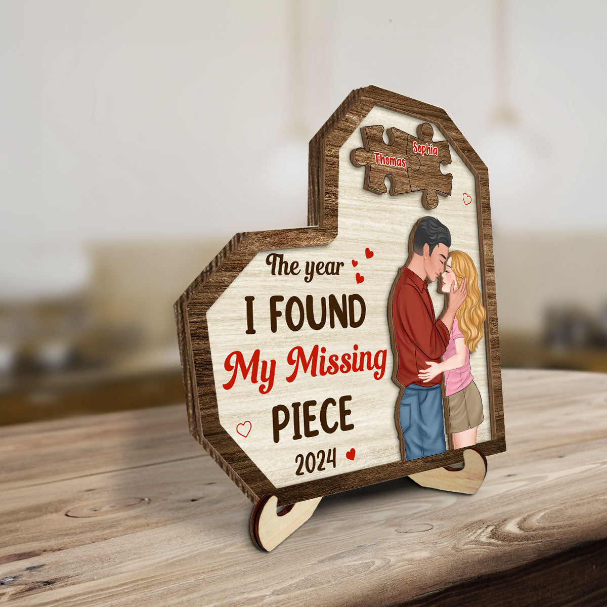 The Year I Found My Missing Piece Version 2 - Personalized Custom Wooden Plaque