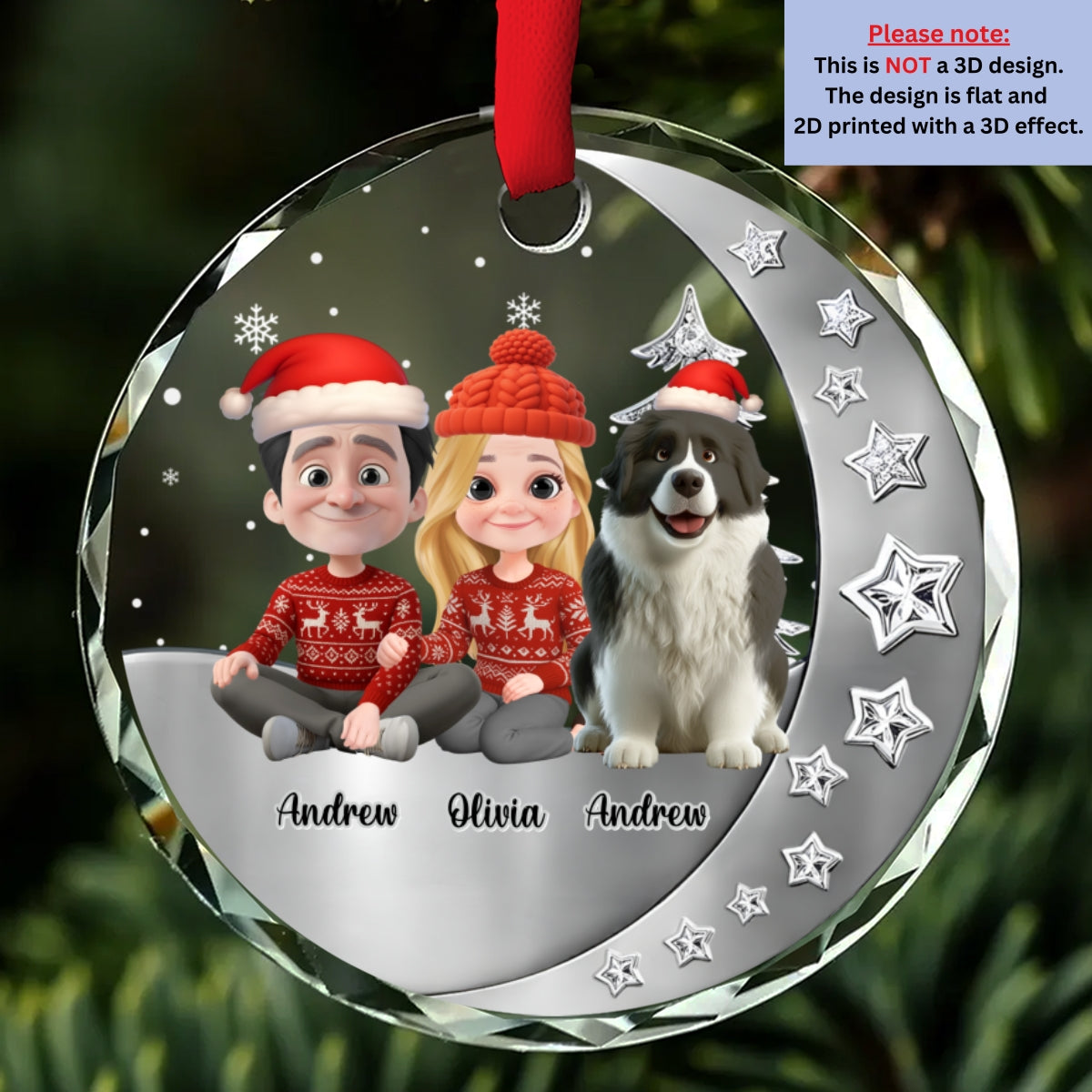 Beside Each Other - Personalized Custom 3D Effect Glass Ornament