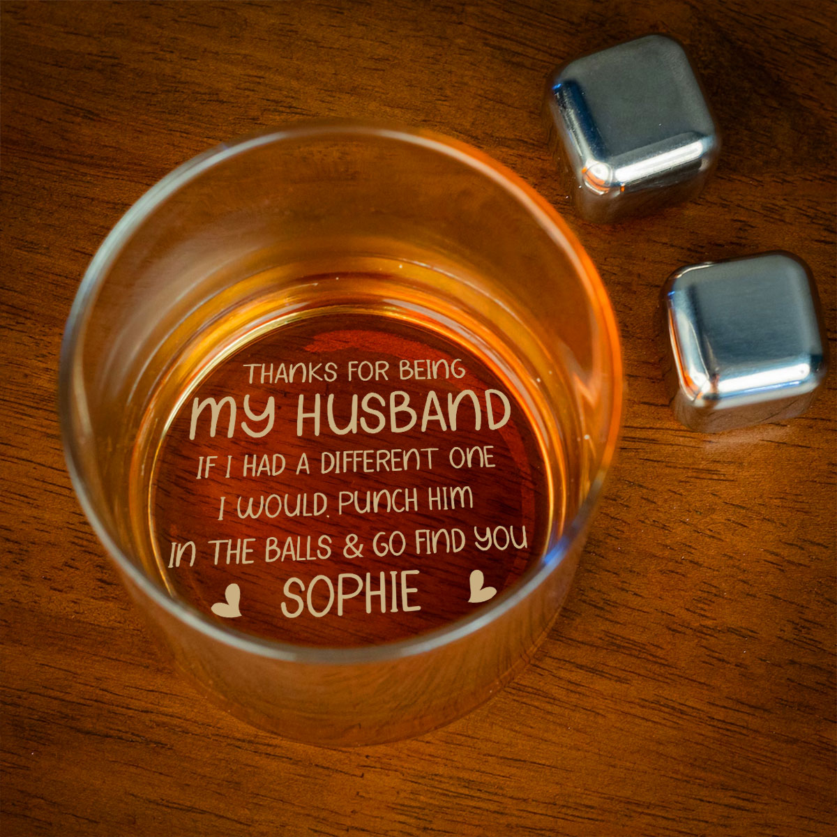 Punch In The Balls - Personalized Custom Whiskey Glass