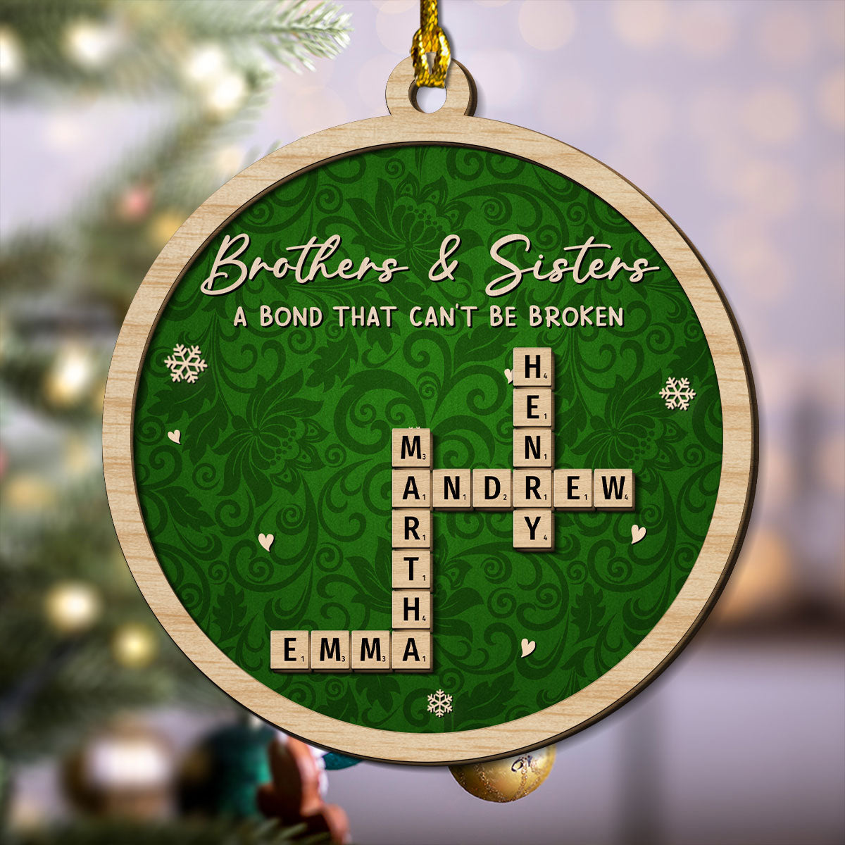 Forever Tied By Heartstrings - Personalized Custom 2-Layered Wood Ornament