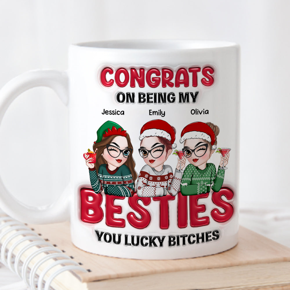 Congrats My Bestie - Personalized Custom 3D Inflated Effect Coffee Mug