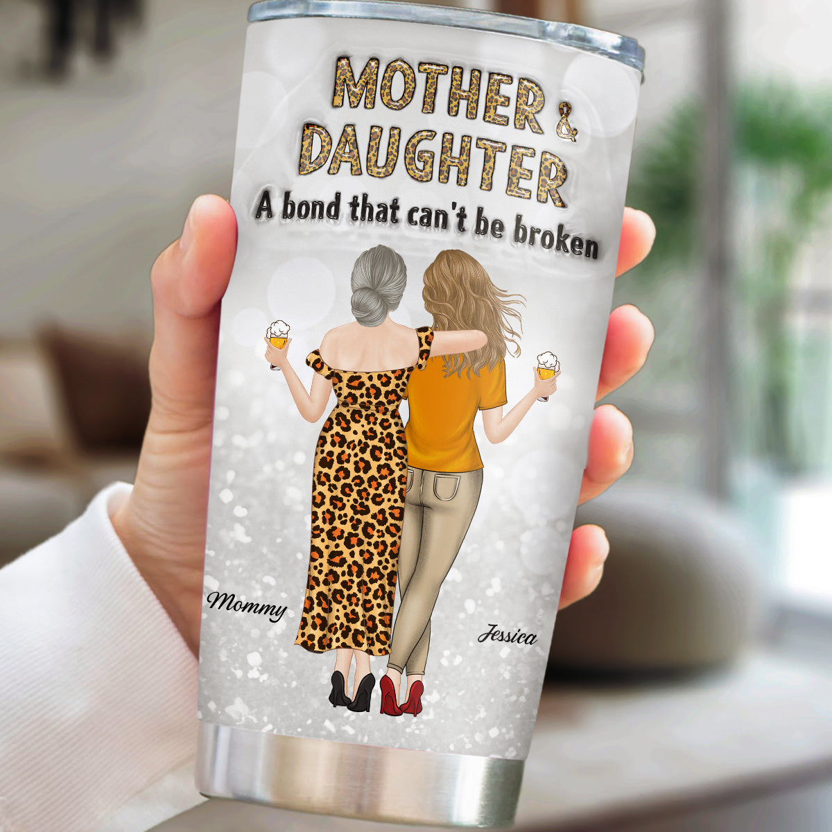 A Bond Can't Be Broken Version 2 - Personalized Custom 3D Inflated Effect Tumbler