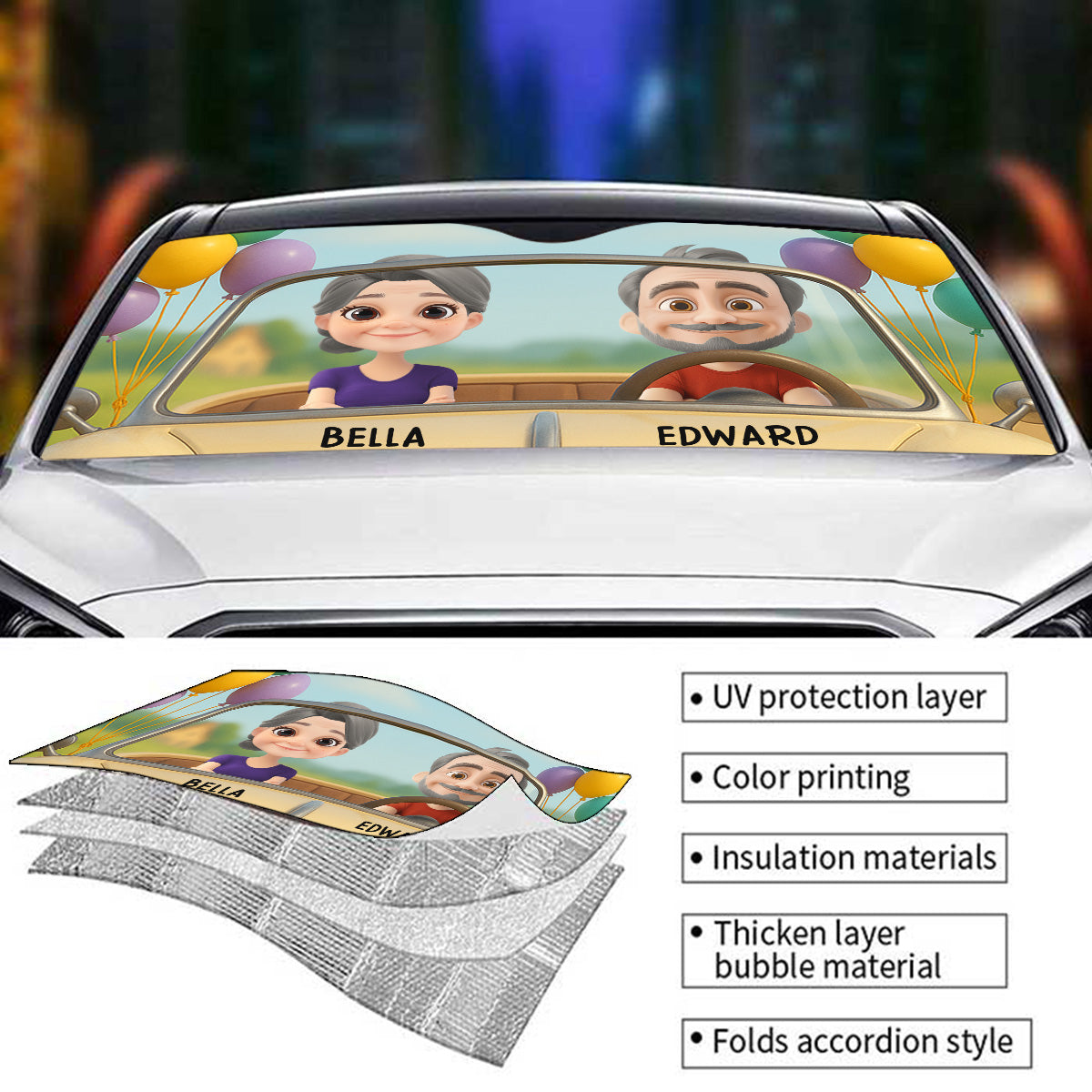 Forever Ride Together - Personalized Custom Car Sunshade