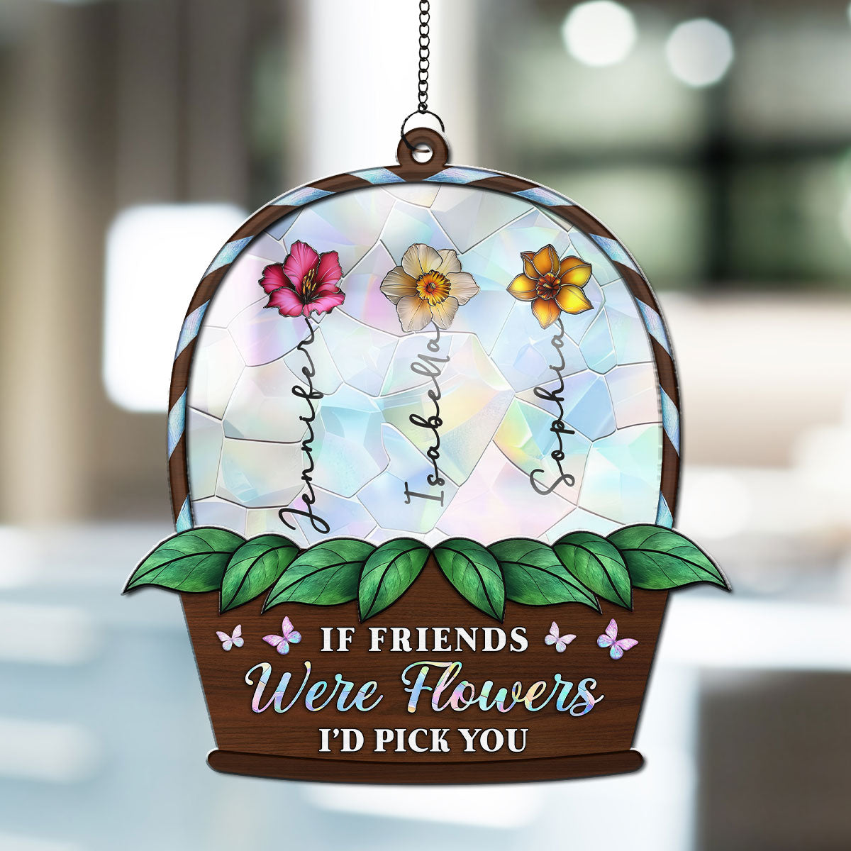 I'd Pick You Flower - Personalized Custom Suncatcher