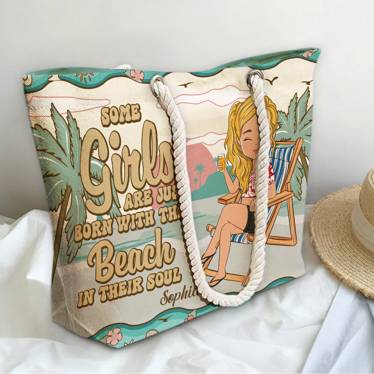 Hola Beaches- Personalized Beach Bag