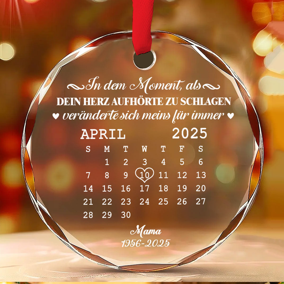 Der Moment - Personalisierter Glasanhänger