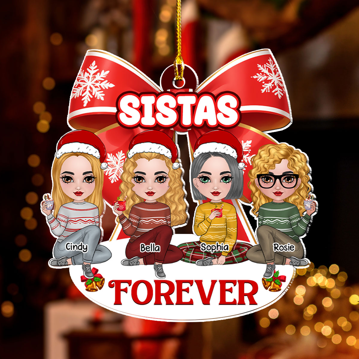 Besties Together - Personalized Custom Acrylic Ornament