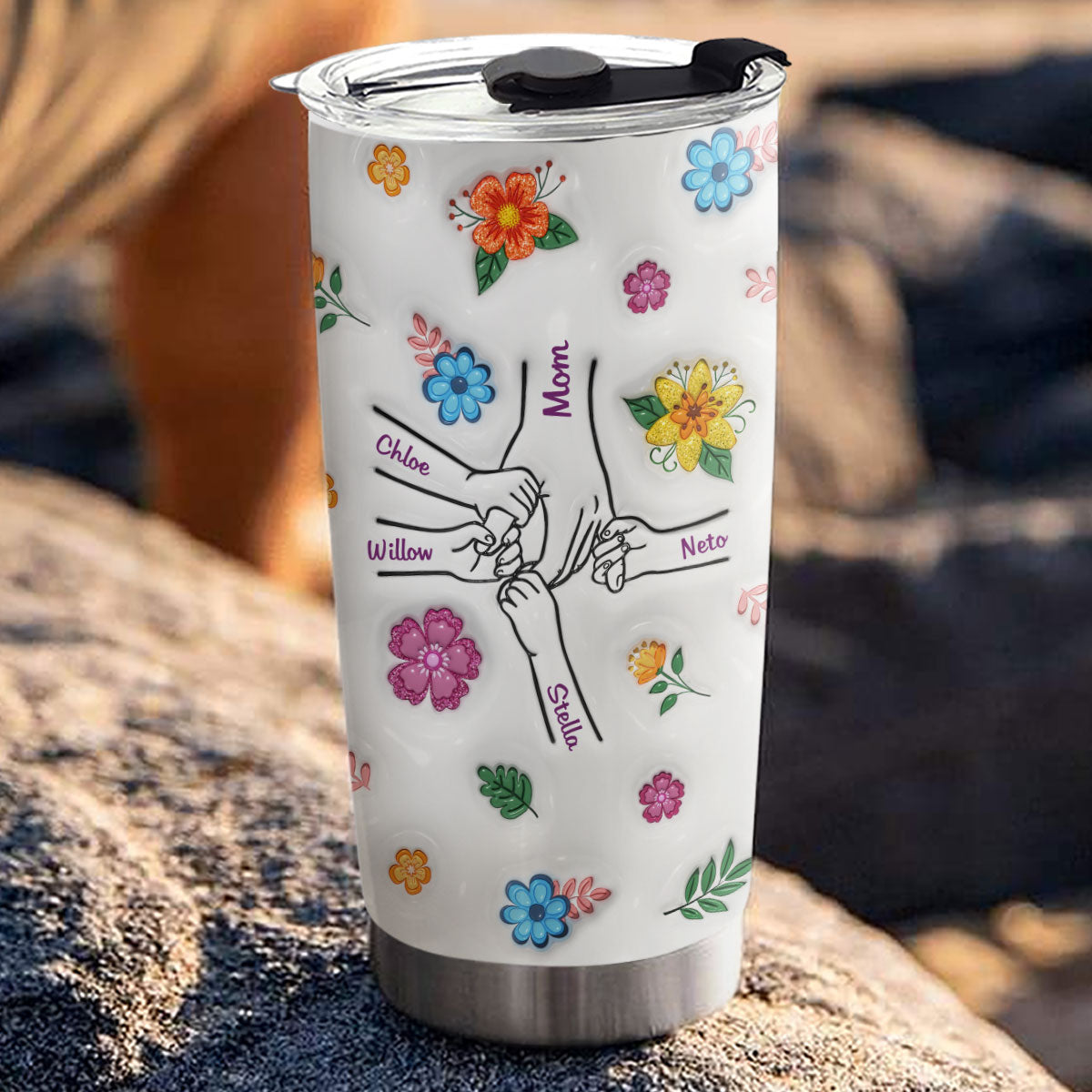 Hold My Hands, Hold My Hearts - Personalized Custom 3D Inflated Effect Tumbler