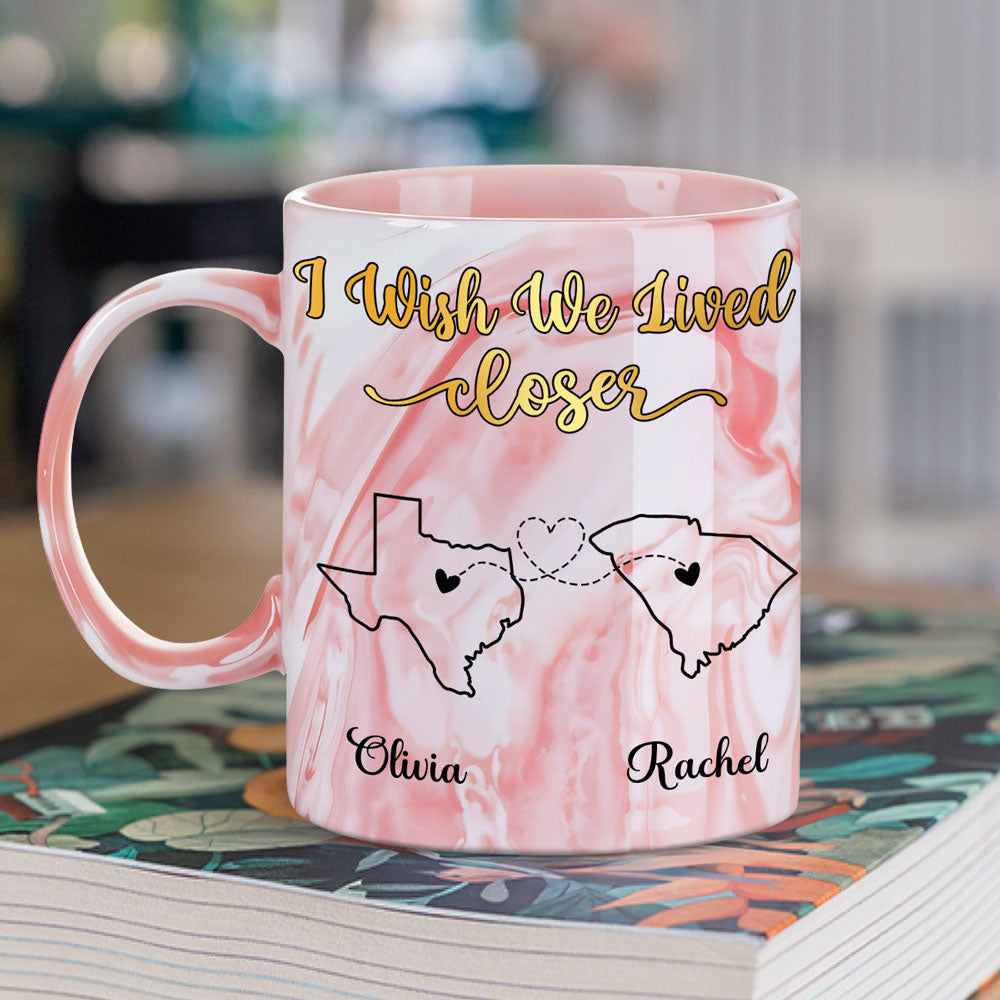 By My Side - Personalized Custom Pink Marble Mug