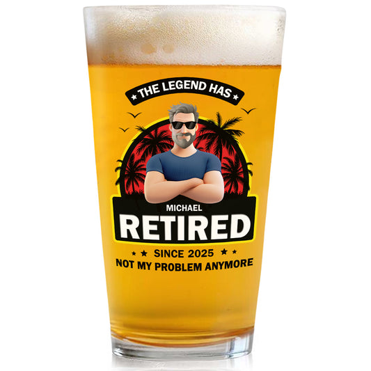 Dad The Legend - Personalized Custom Beer Glass