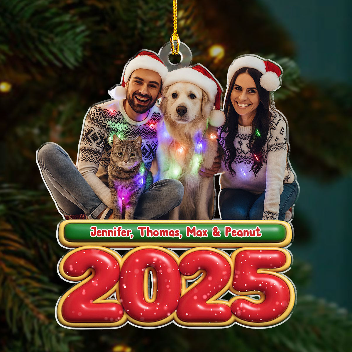 My Kids Is Here Pet Photo Version - Personalized Custom Acrylic Ornament