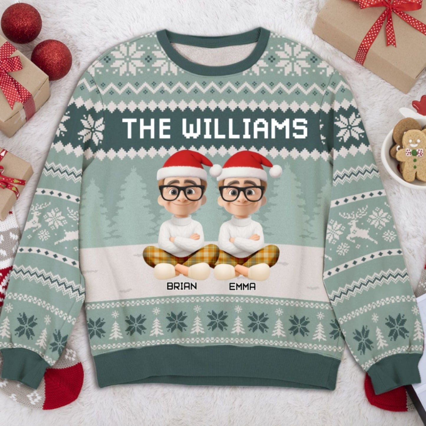 Our Family Christmas Sweatshirt - Personalized Custom All-Over-Print Sweatshirt